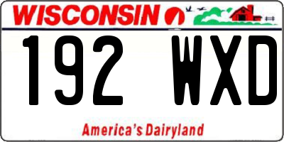 WI license plate 192WXD