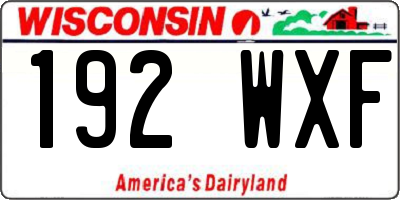 WI license plate 192WXF