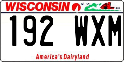 WI license plate 192WXM