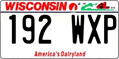 WI license plate 192WXP