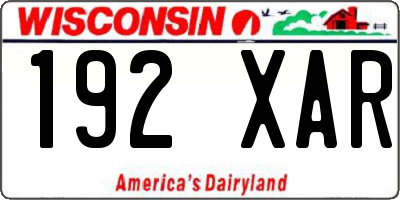 WI license plate 192XAR