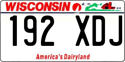 WI license plate 192XDJ