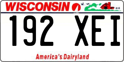 WI license plate 192XEI