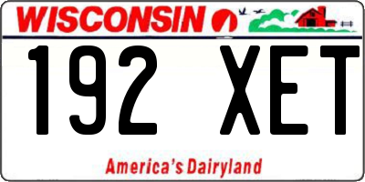 WI license plate 192XET