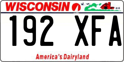 WI license plate 192XFA