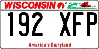 WI license plate 192XFP