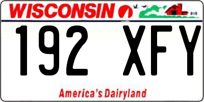 WI license plate 192XFY
