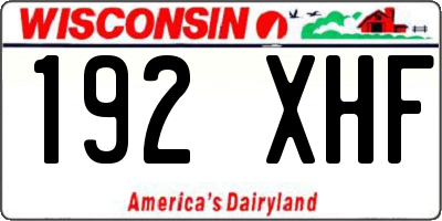 WI license plate 192XHF