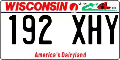 WI license plate 192XHY