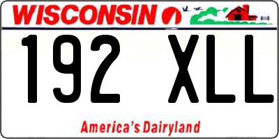 WI license plate 192XLL
