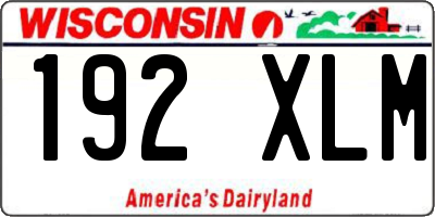 WI license plate 192XLM
