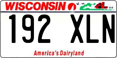 WI license plate 192XLN