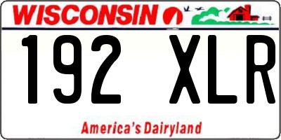 WI license plate 192XLR