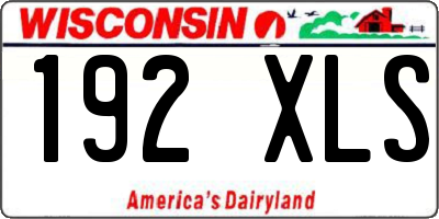 WI license plate 192XLS