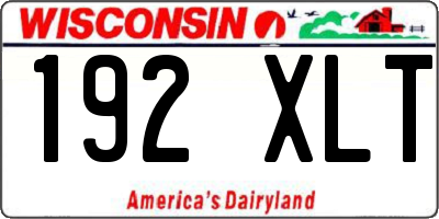 WI license plate 192XLT