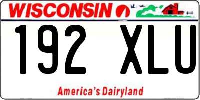 WI license plate 192XLU