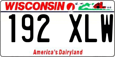 WI license plate 192XLW