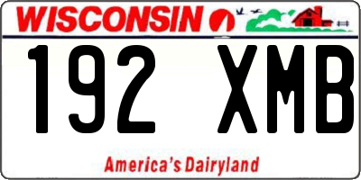 WI license plate 192XMB