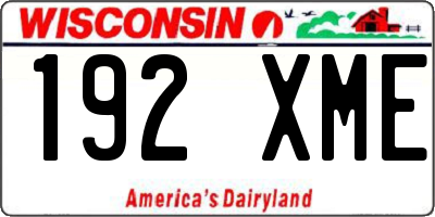 WI license plate 192XME
