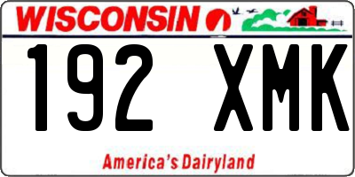 WI license plate 192XMK