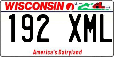 WI license plate 192XML