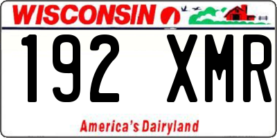 WI license plate 192XMR