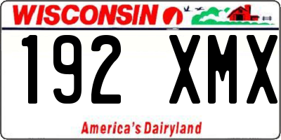 WI license plate 192XMX