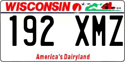 WI license plate 192XMZ