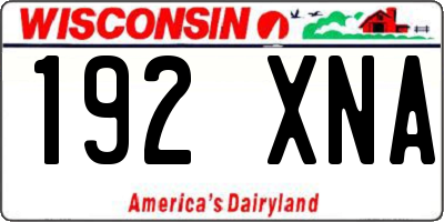 WI license plate 192XNA