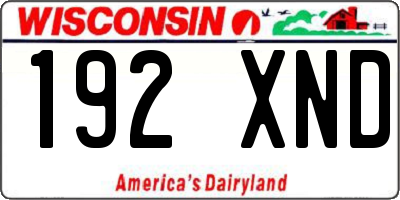 WI license plate 192XND