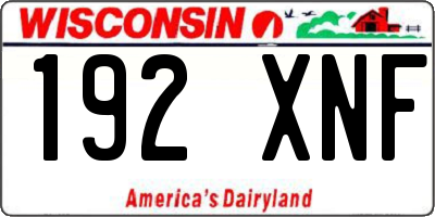 WI license plate 192XNF