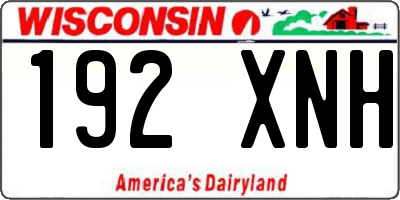 WI license plate 192XNH