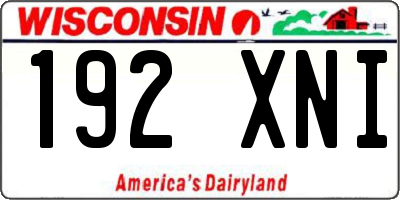 WI license plate 192XNI