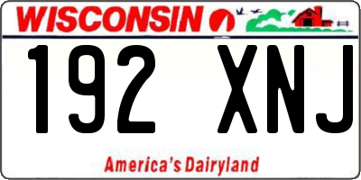 WI license plate 192XNJ