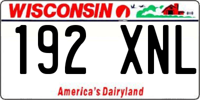 WI license plate 192XNL