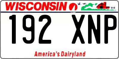 WI license plate 192XNP