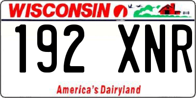 WI license plate 192XNR