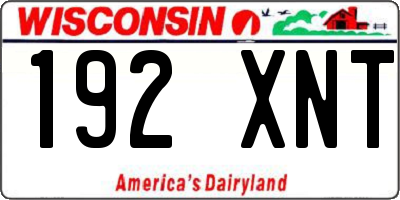 WI license plate 192XNT