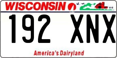 WI license plate 192XNX