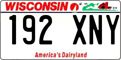 WI license plate 192XNY