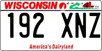 WI license plate 192XNZ