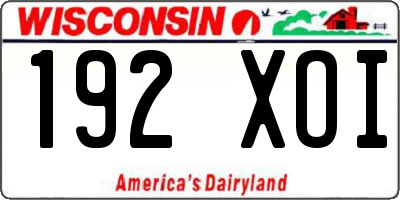 WI license plate 192XOI