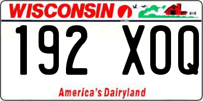 WI license plate 192XOQ