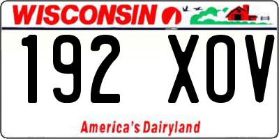 WI license plate 192XOV