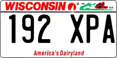 WI license plate 192XPA