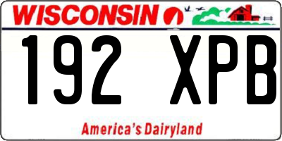 WI license plate 192XPB