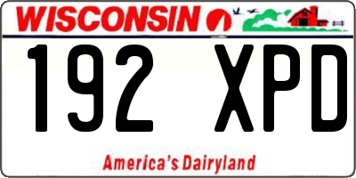 WI license plate 192XPD