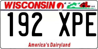 WI license plate 192XPE