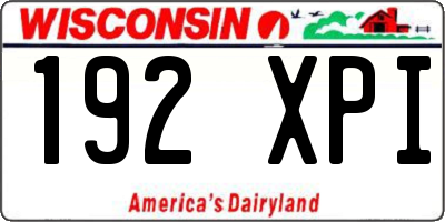 WI license plate 192XPI