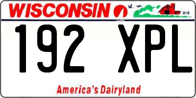 WI license plate 192XPL